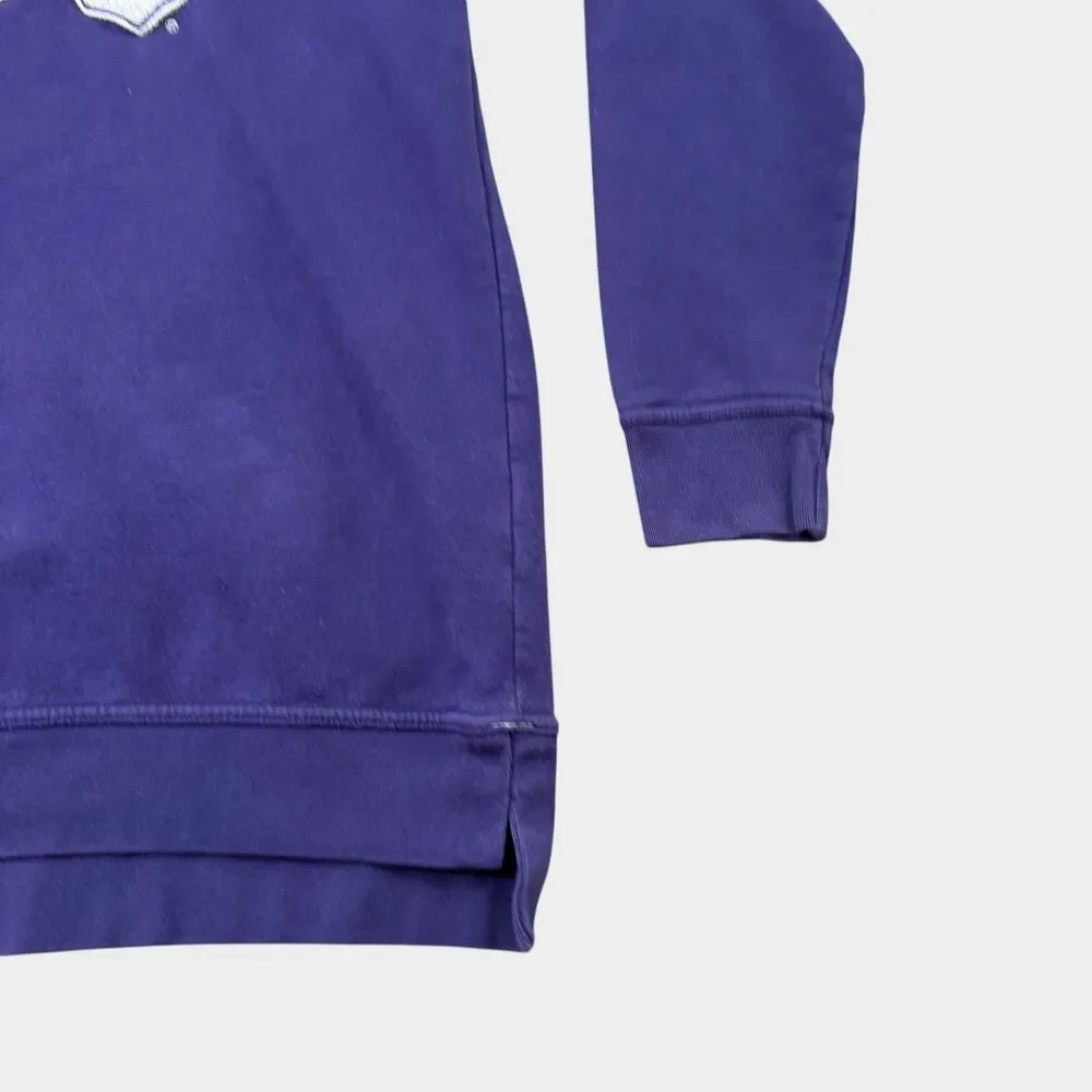 TCU Horned Frogs Sweatshirt Men's Large Purple Spell Out Raglan League NCAA - Picture 6 of 9
